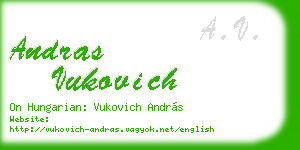andras vukovich business card